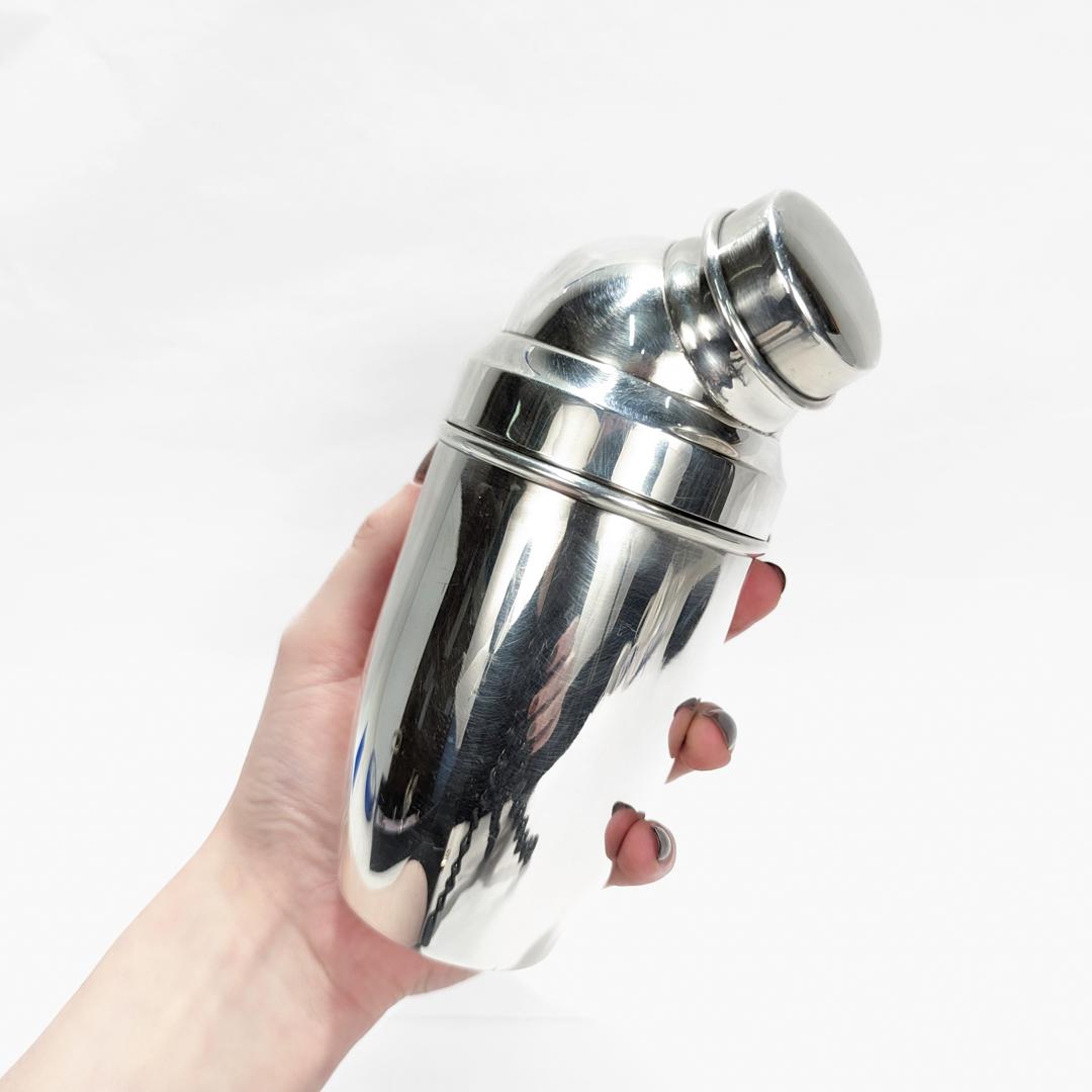 Antique German Art Deco Wilhelm Wolff Silver Plate Individual Cocktail Shaker For Sale 9