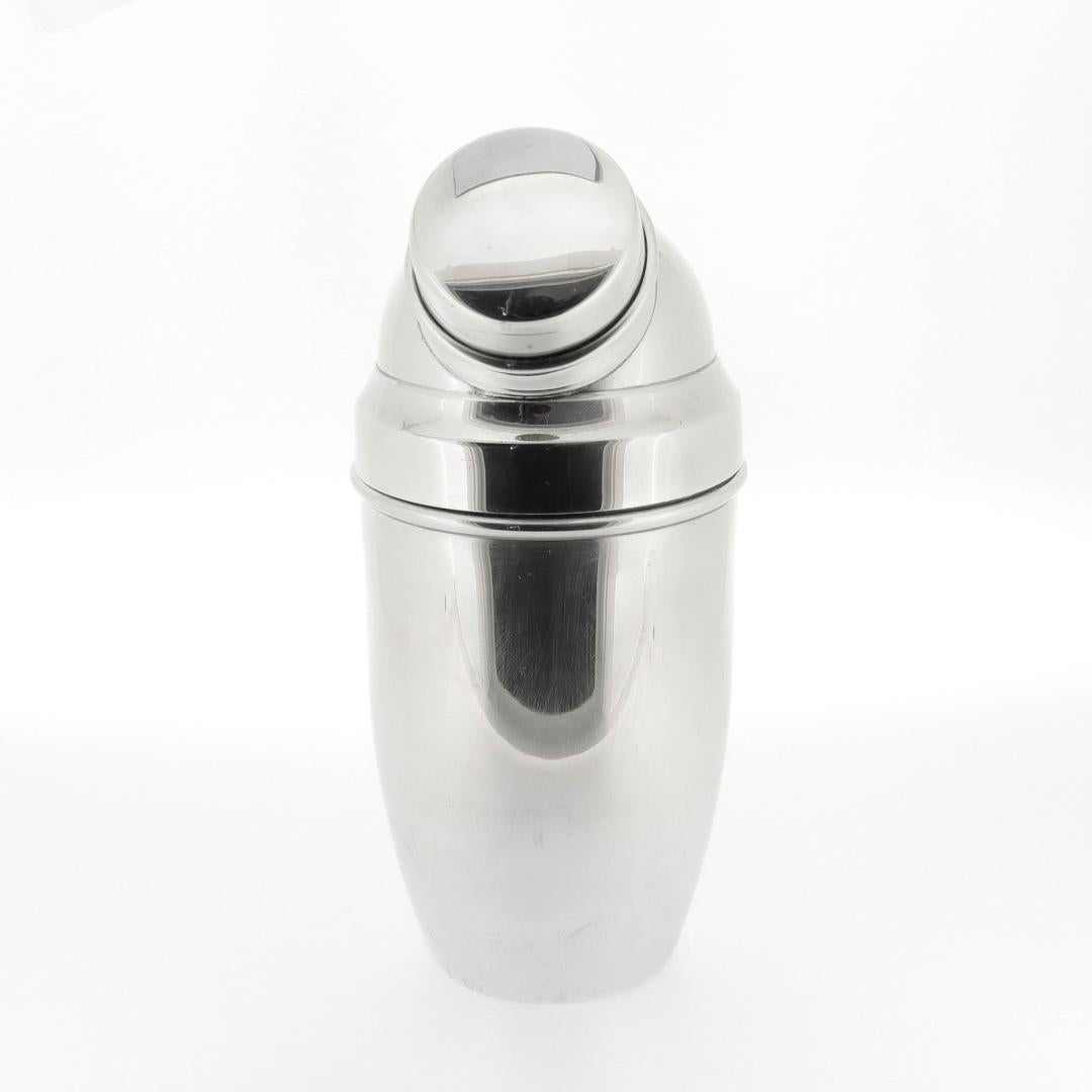 Antique German Art Deco Wilhelm Wolff Silver Plate Individual Cocktail Shaker In Good Condition For Sale In Philadelphia, PA