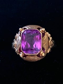 Antique German Art Nouveau Amethyst Ring