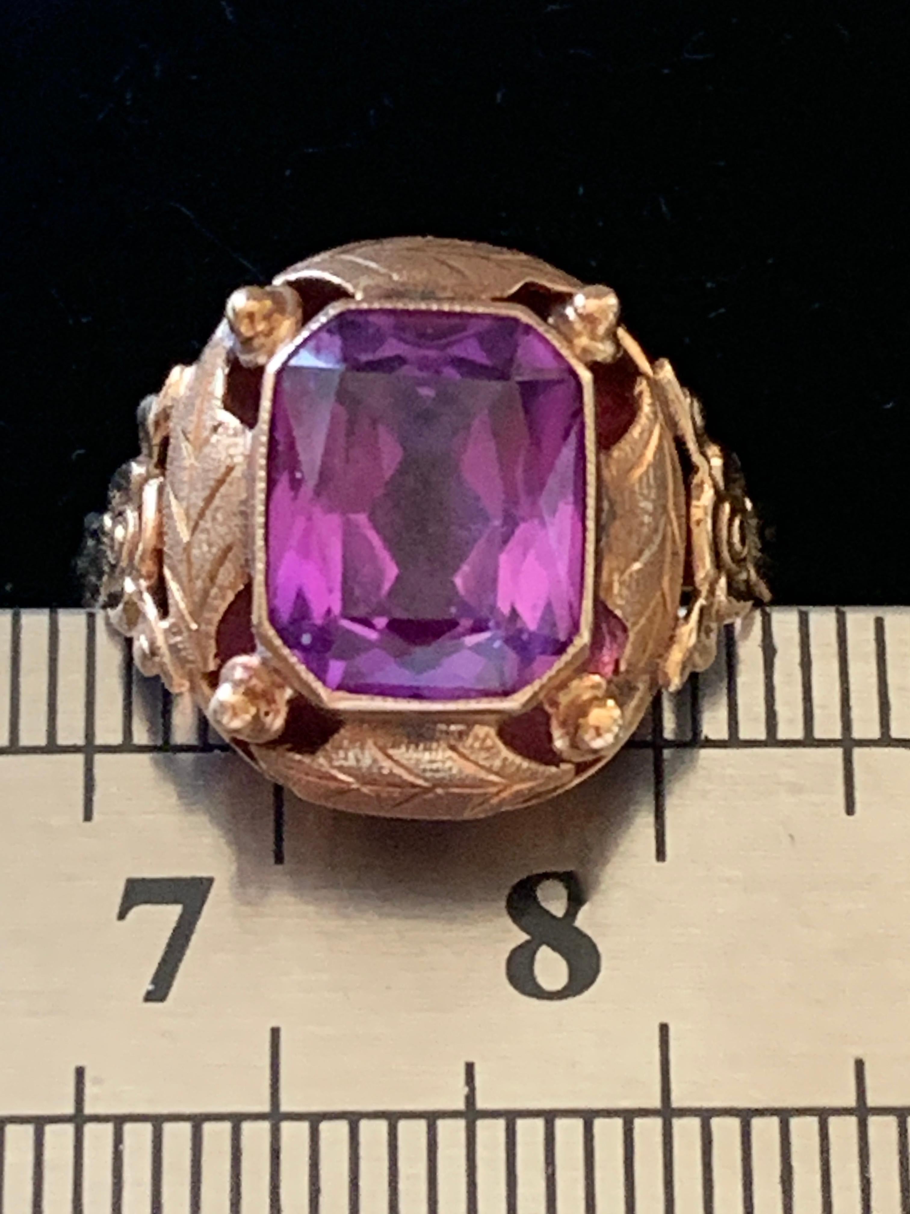 Anello di ametista antico in stile Art Nouveau tedesco in vendita 4