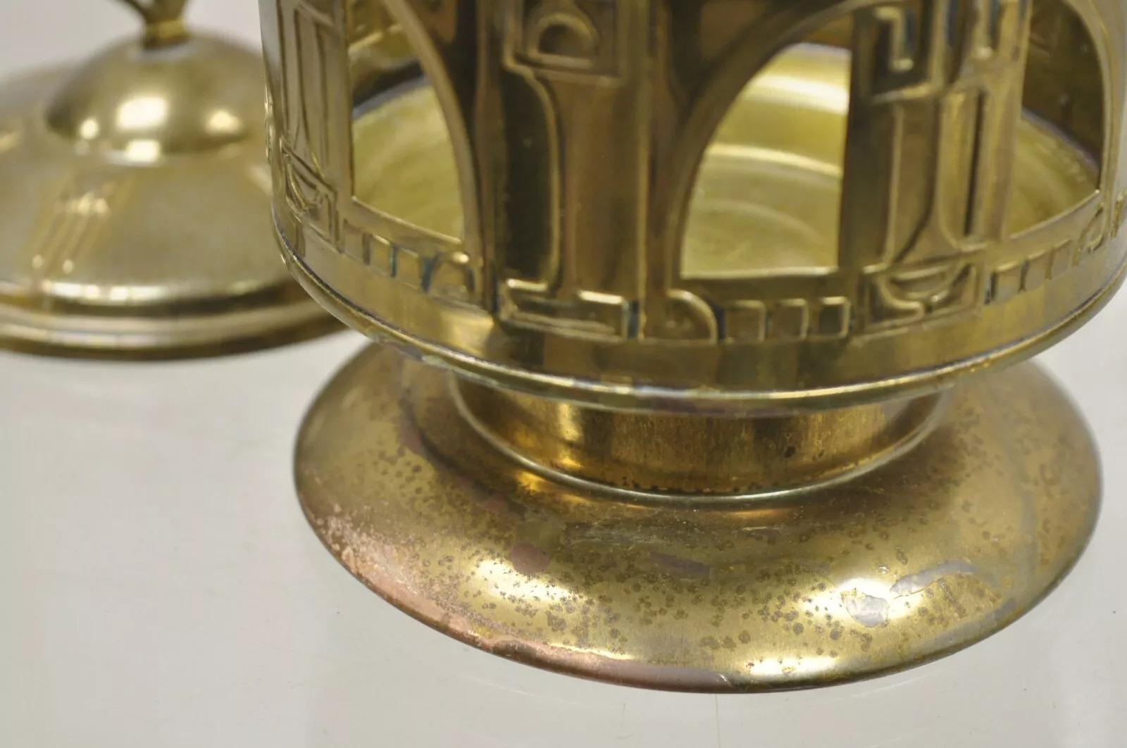 Ancienne roulette à picots en métal, en laiton et verre gravé, de style Art Nouveau allemand en vente 1