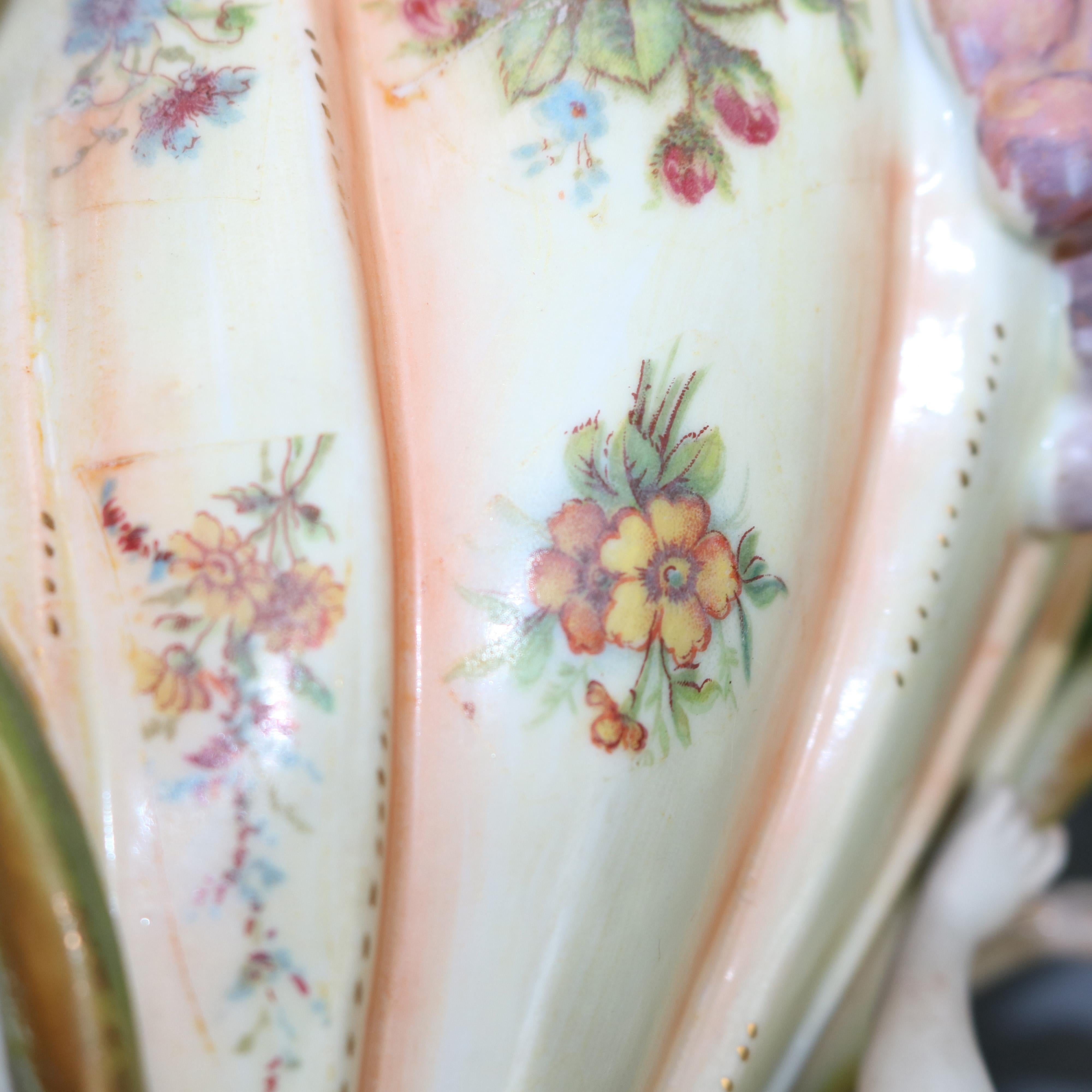 20th Century Antique German Art Nouveau Figural Saxony Porcelain Vase, Circa 1900