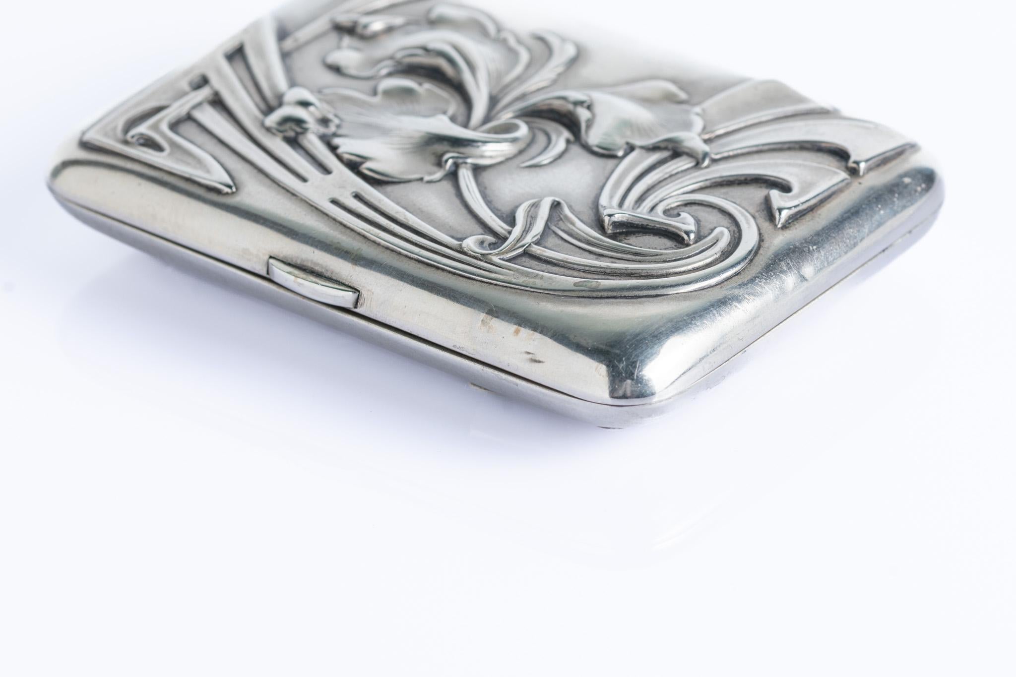 Ancien étui à cigarettes en argent Art Nouveau Jugendstil allemand (c.1900) en vente 6