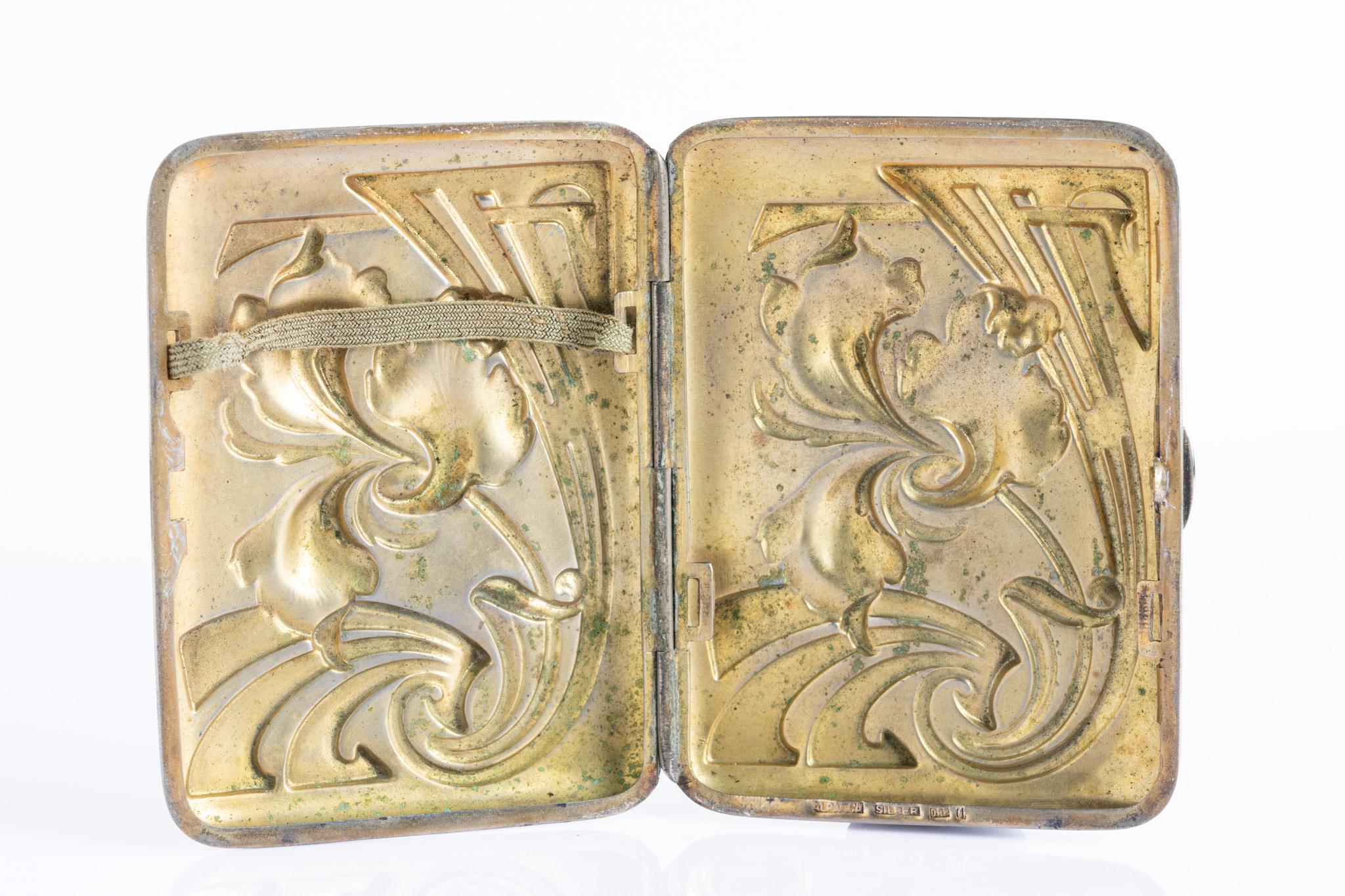Ancien étui à cigarettes en argent Art Nouveau Jugendstil allemand (c.1900) en vente 4