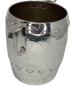 Antique German Art Noveau Hammered Silver Plate Ice Bucket or Wine Cooler