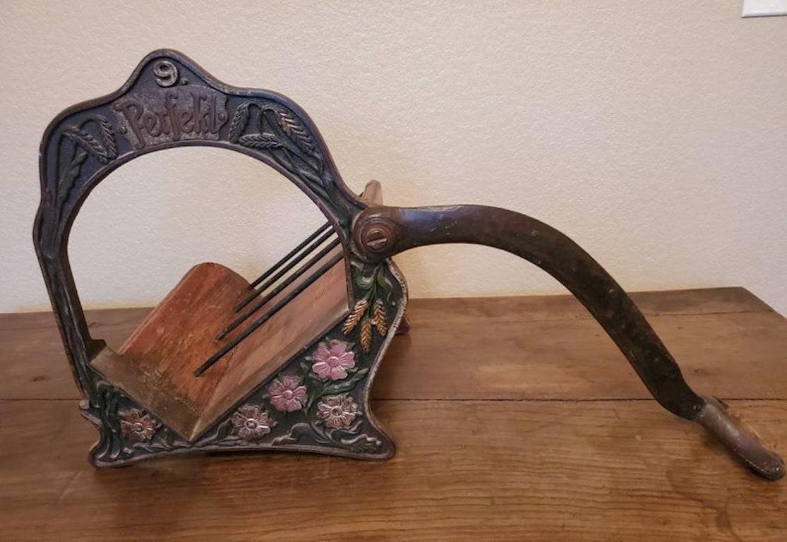 Antique German Bakery Bread Cutter Fashioned as a Wine Rack In Good Condition For Sale In Forney, TX