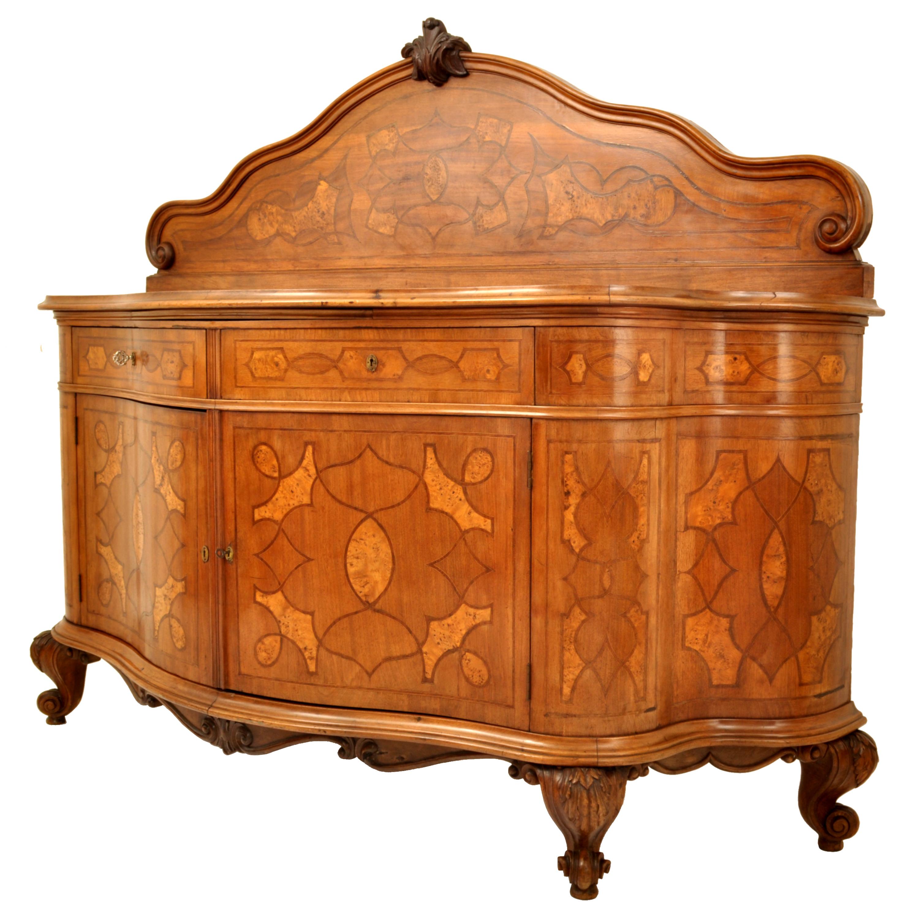 Antiker österreichischer Barock-Intarsienschrank/ Sideboard-Buffetheber mit Intarsien, 1880 (Österreichisch) im Angebot