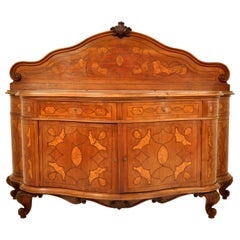 Antiker österreichischer Barock-Intarsienschrank/ Sideboard-Buffetheber mit Intarsien, 1880