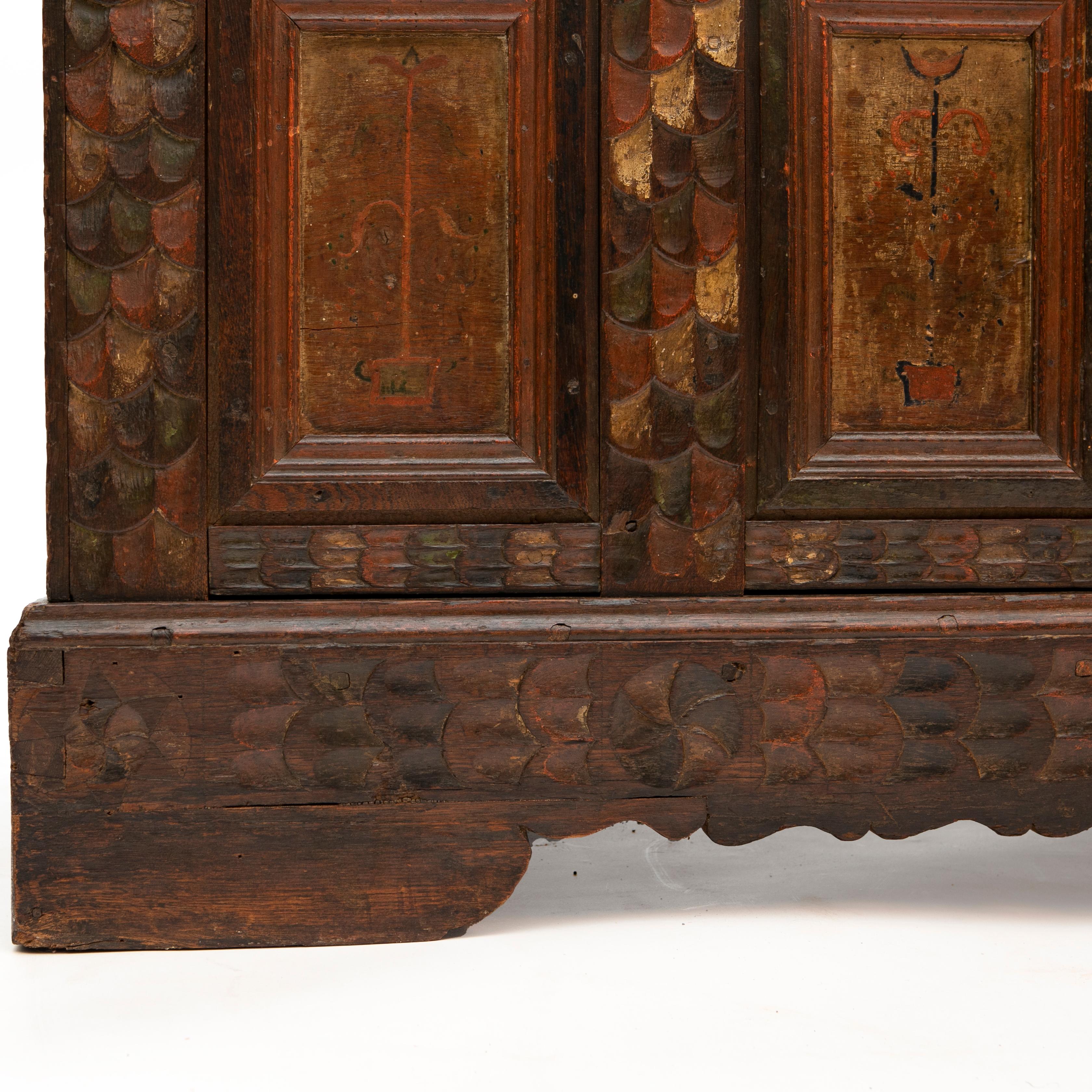 Decorated Oak Baroque Storage Chest For Sale 6