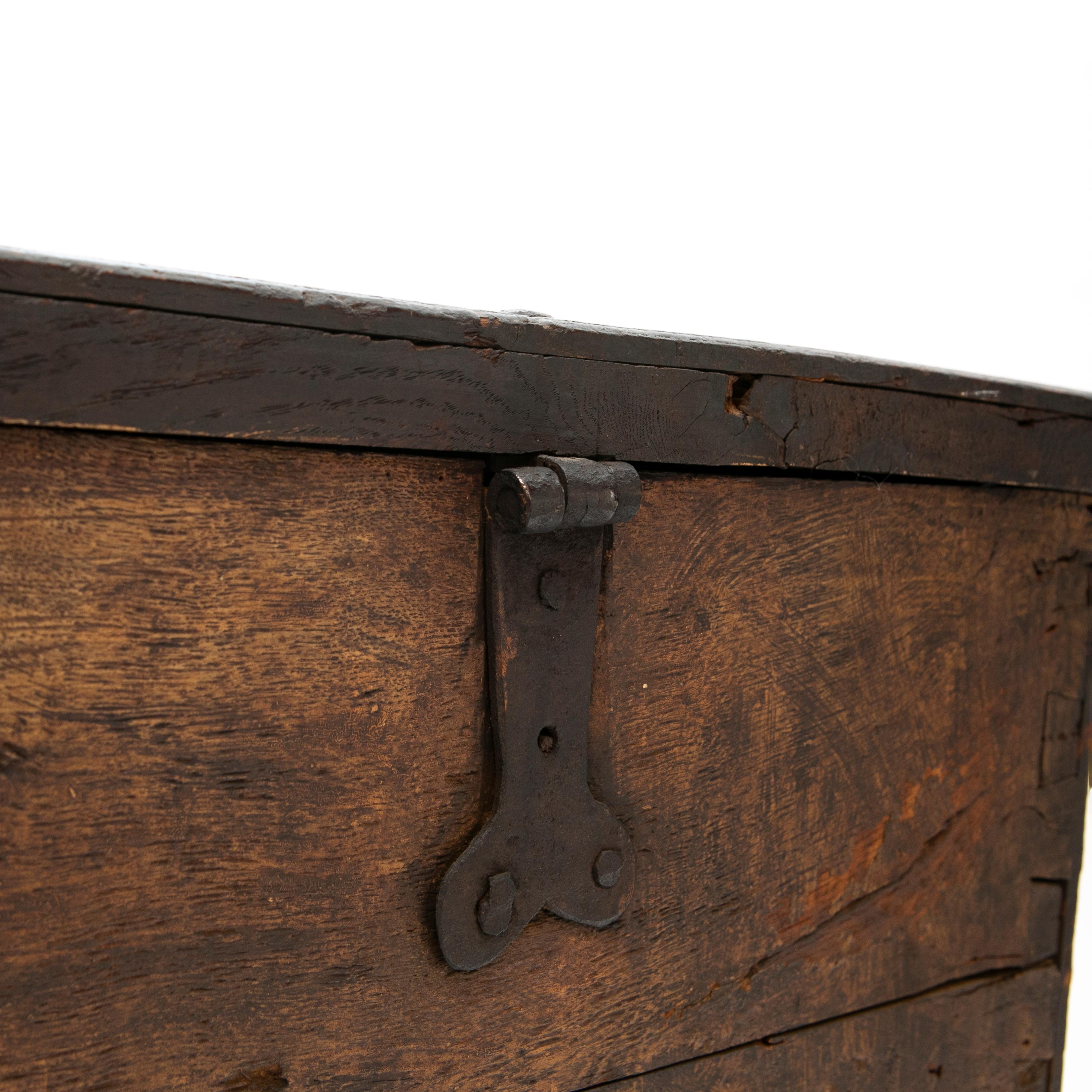 Decorated Oak Baroque Storage Chest For Sale 12