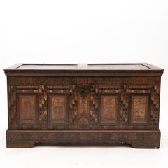 Decorated Oak Baroque Storage Chest