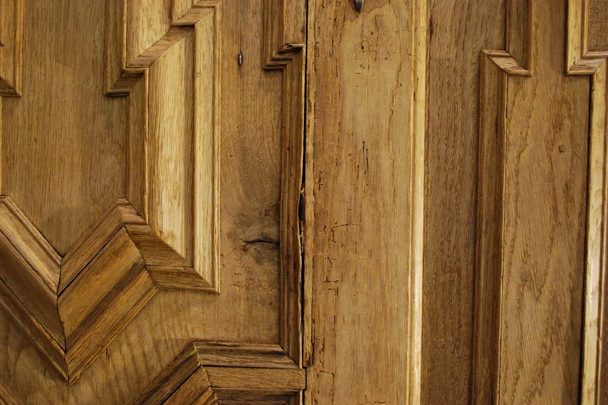 Antique German Baroque Stripped Oak Two-Door Wardrobe Cupboard 3