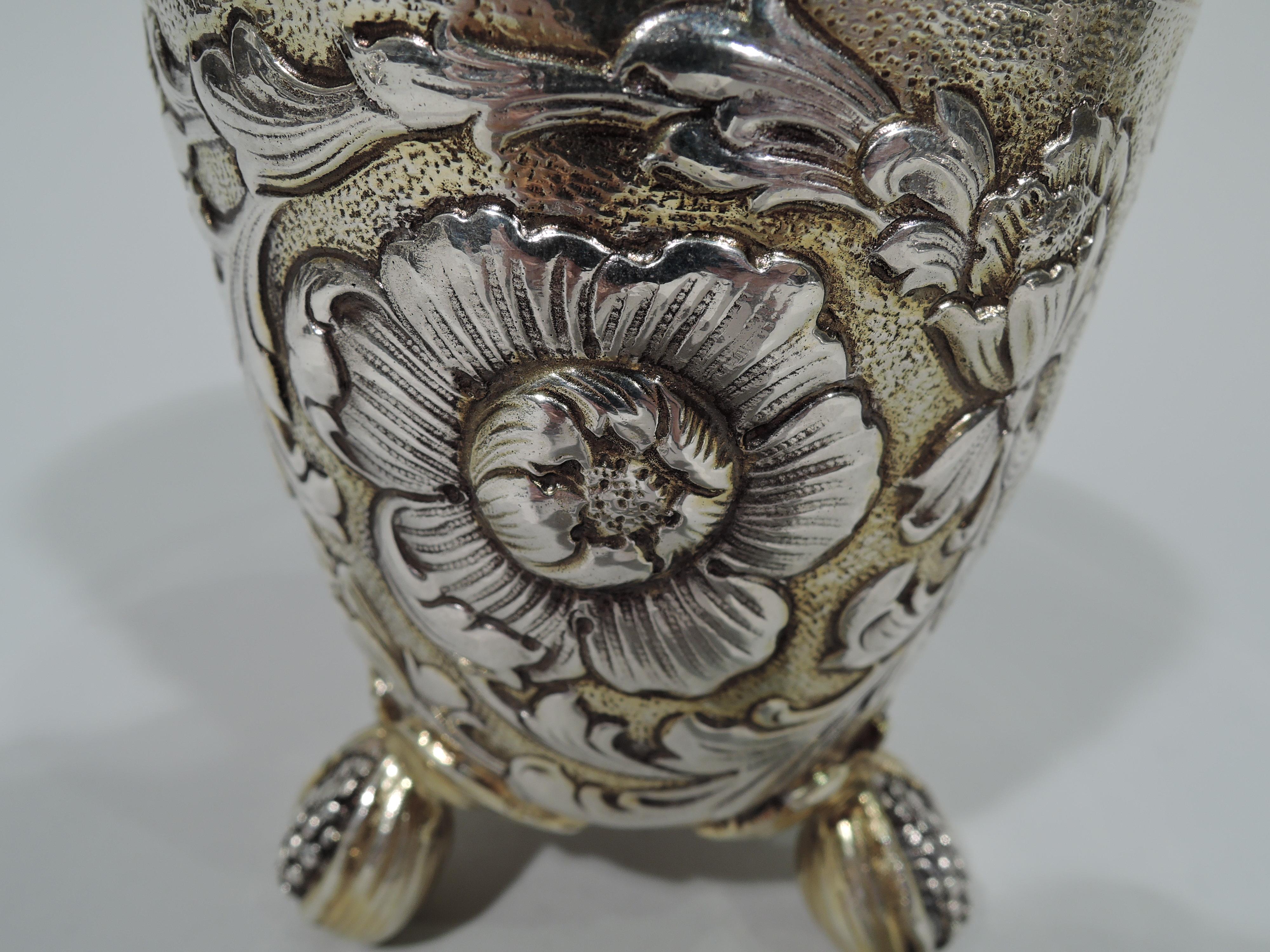 Baroque Revival Antique German Baroque-Style Parcel Gilt Silver Beaker