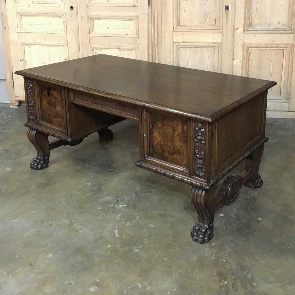 Antique German Baroque Walnut Desk 4