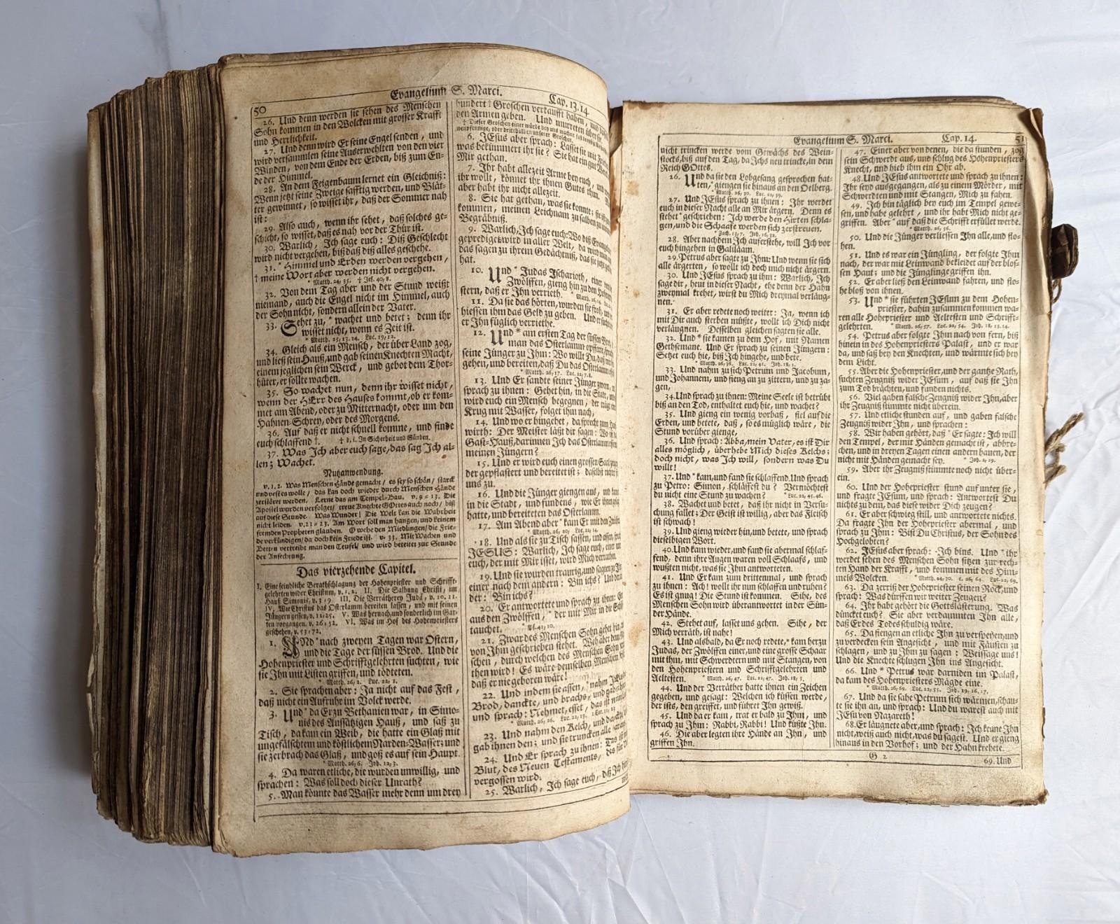 Other Antique German Bible 1738 Martin Luther Old and New Testament European Germany For Sale