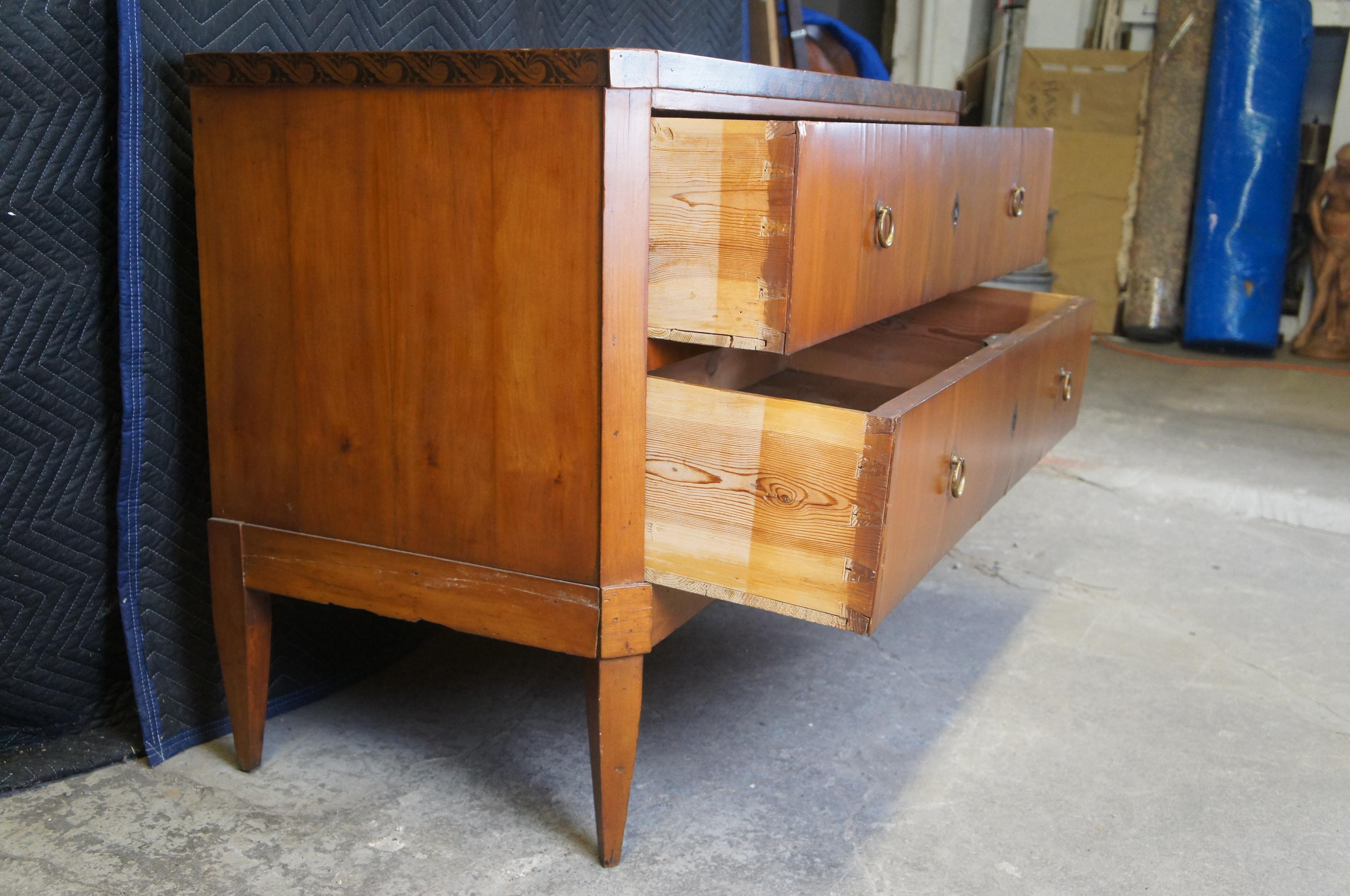 Antique German Biedermeier Cherry Dresser Chest of Drawers Console  46