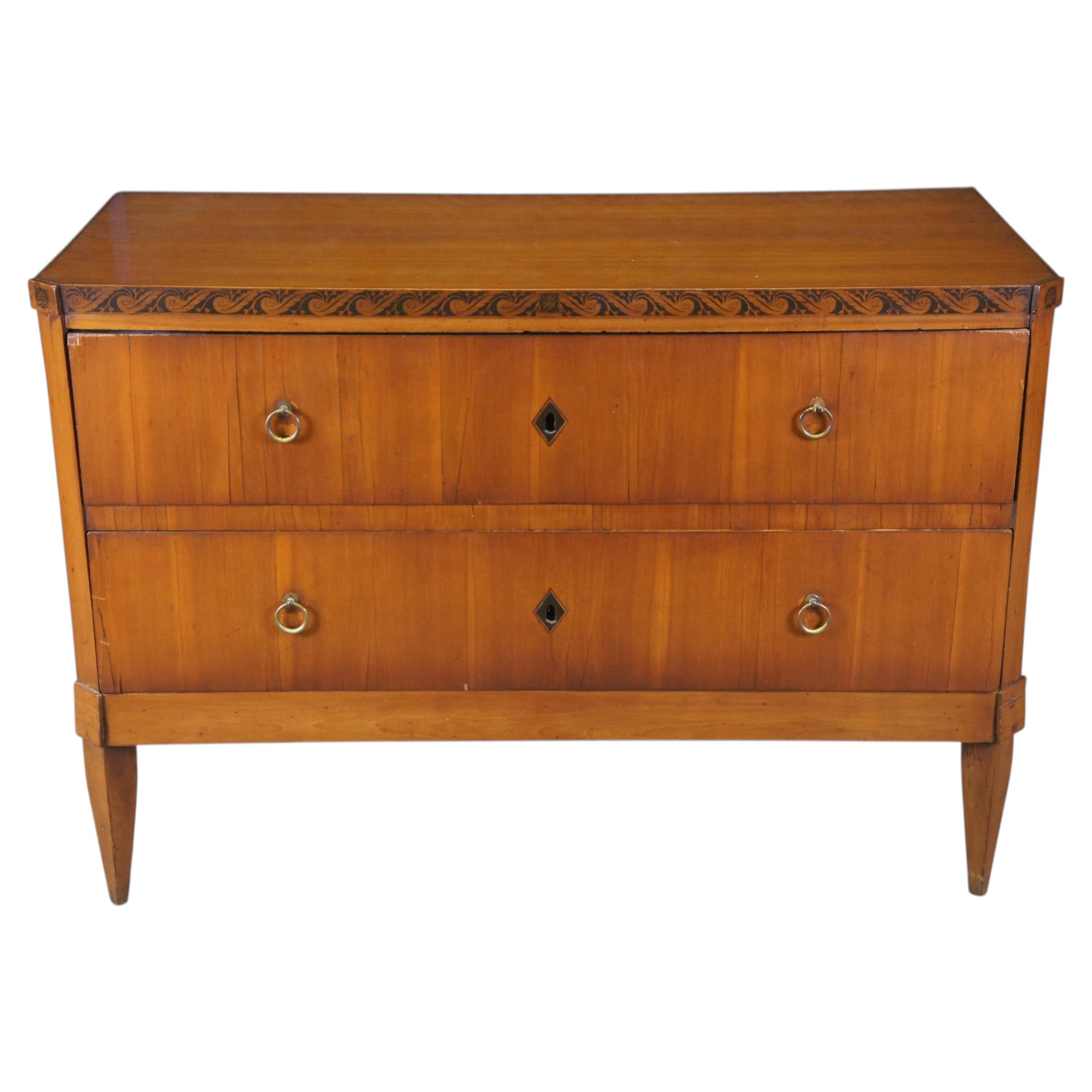 Antique German Biedermeier Cherry Dresser Chest of Drawers Console Commode 46"