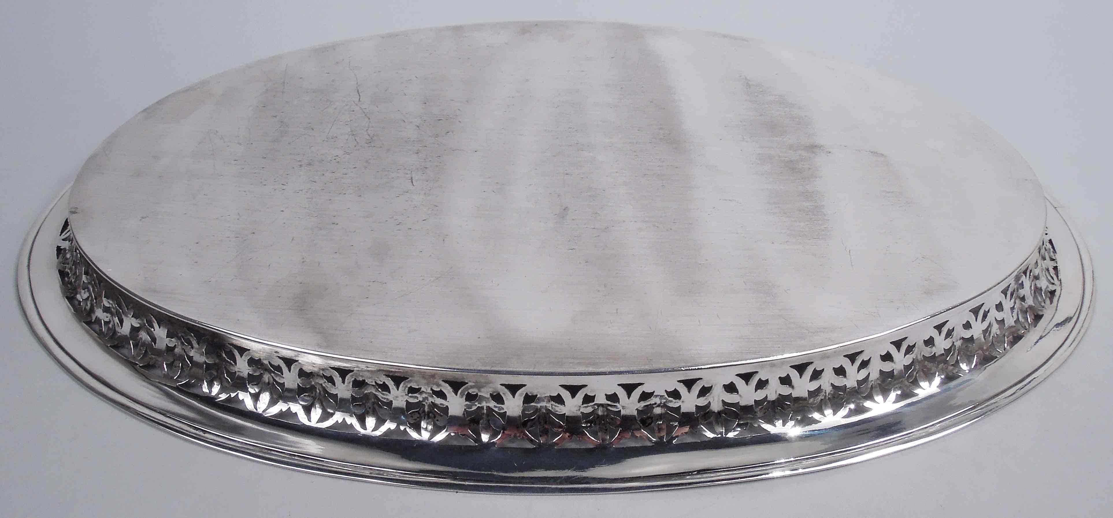 Antique German Biedermeier Classical Silver Tray   For Sale 2