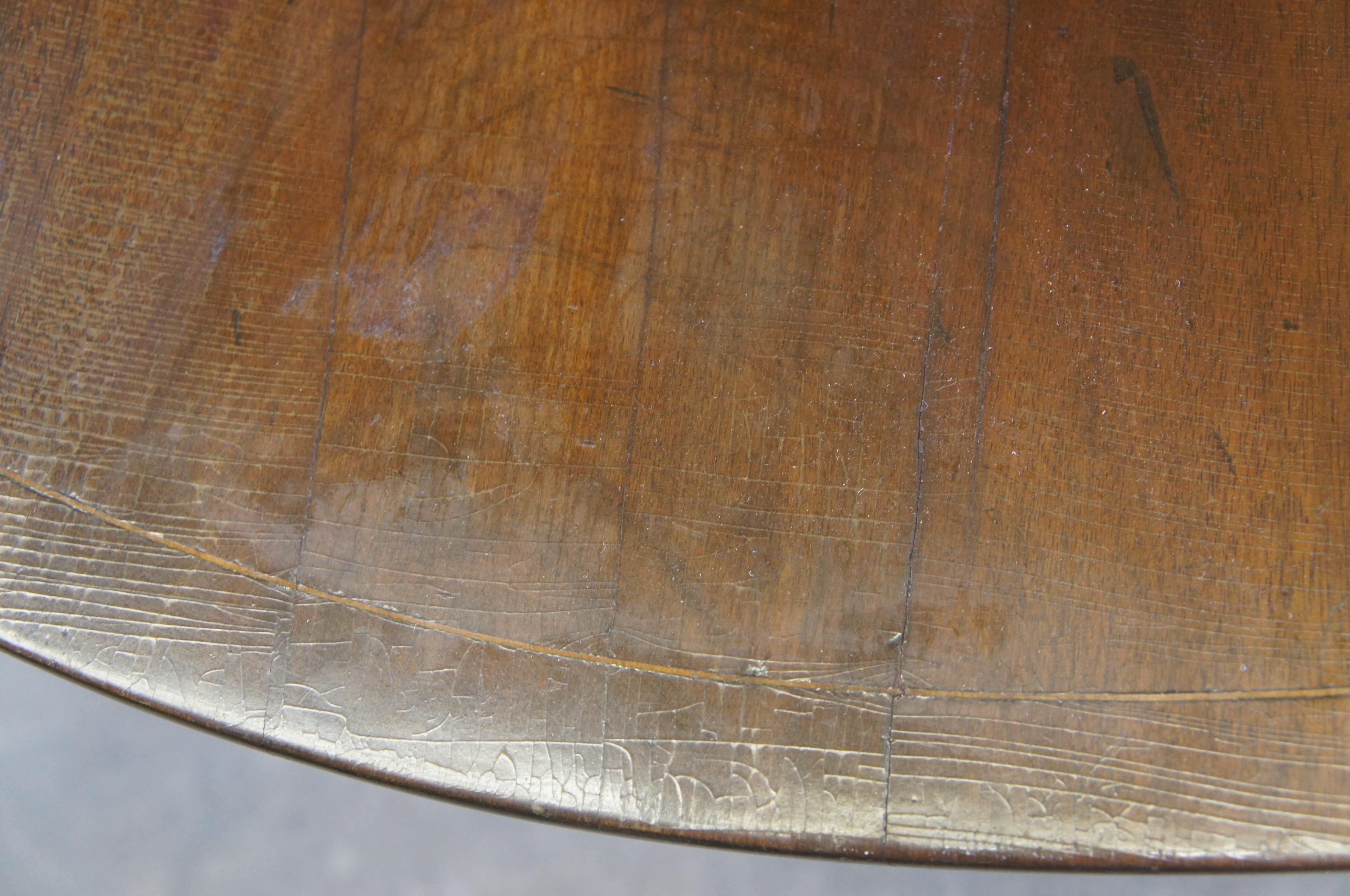 Antique German Biedermeier Mahogany Inlaid Round Center Pedestal Table 36