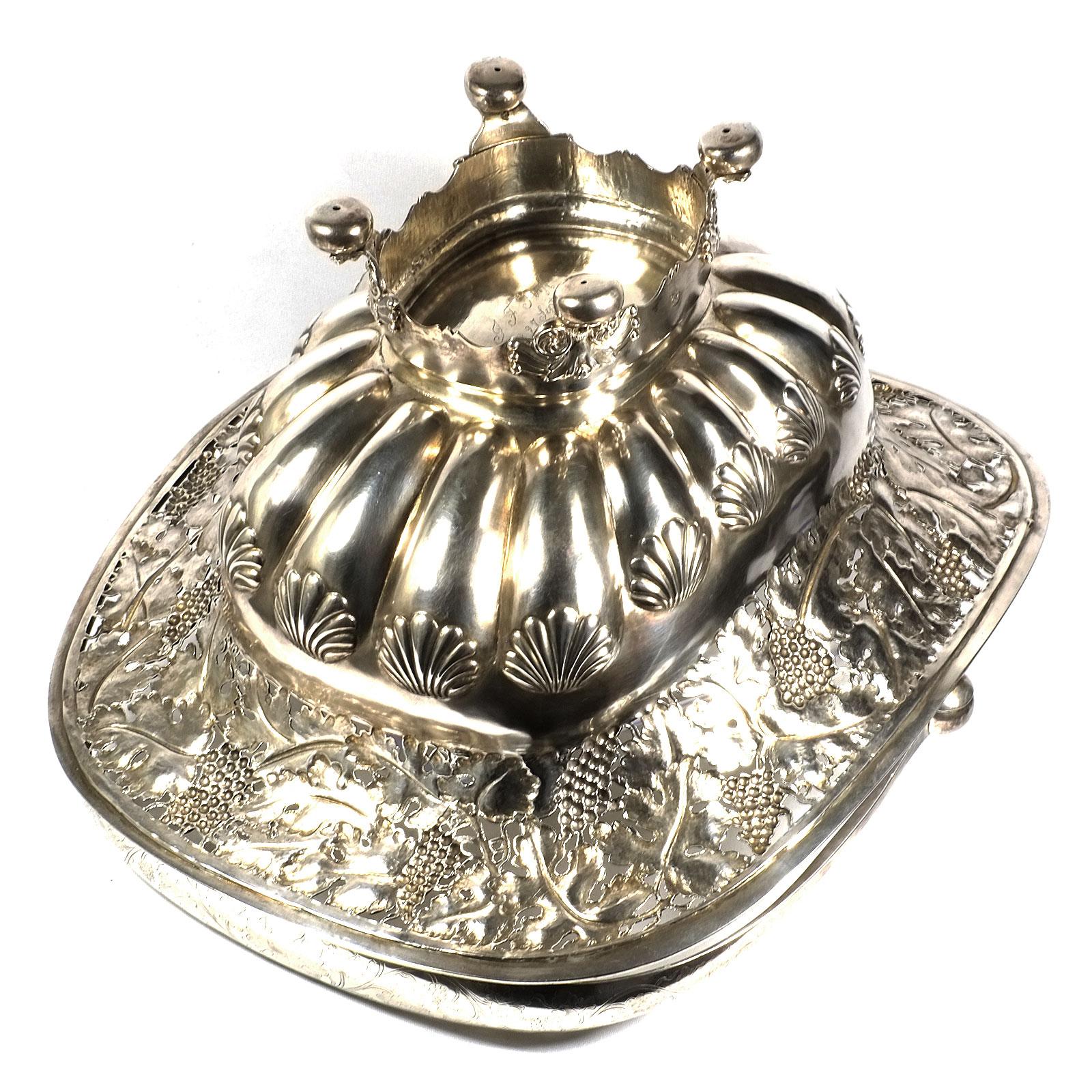 Antico cestino d'argento tedesco Biedermeier, datato 1828 in vendita 3