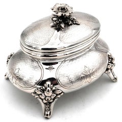 Antique German Biedermeier Silver Sugar Box, circa 1870