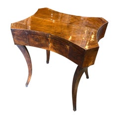 Antique German Biedermeier Walnut Side Table
