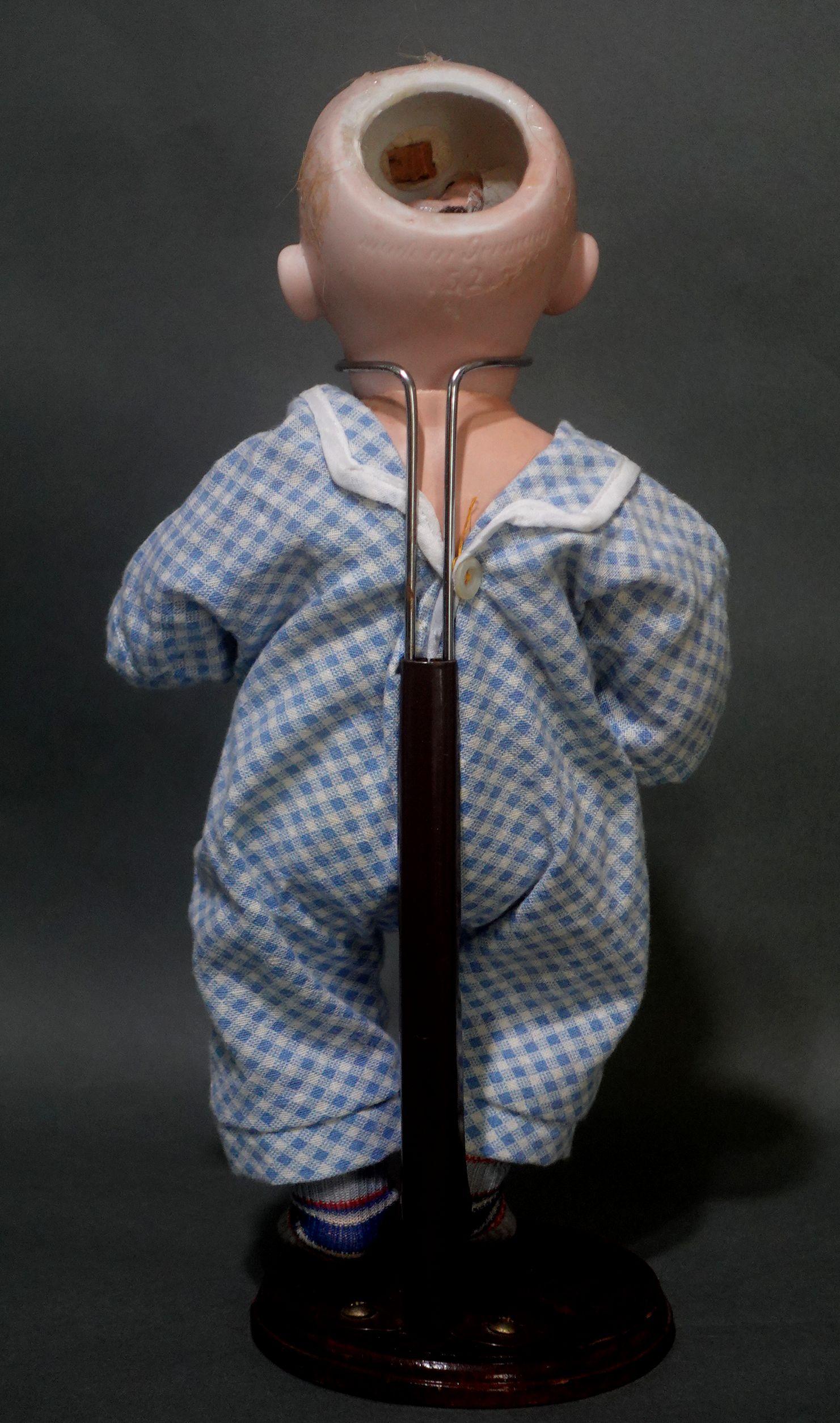 Antique German Bisque Doll #152/4 Happy Character Baby by Hertel Schwab For Sale 7