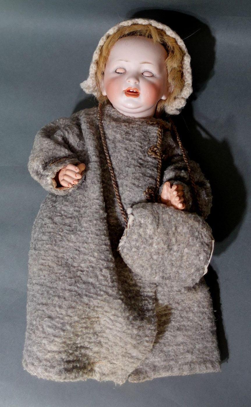 Antique German Bisque Doll #152/4 Happy Character Baby by Hertel Schwab For Sale 9