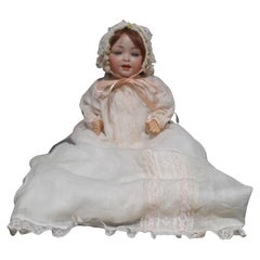 Antique German Bisque Doll #152/4 Happy Character Baby by Hertel Schwab Ric#005