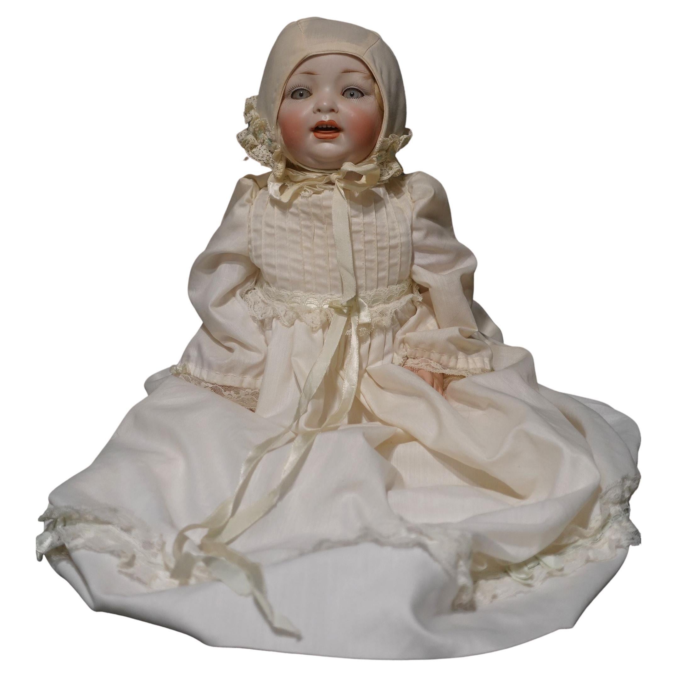 Antique German Bisque Doll #152/6 "Our Baby" by Hertel Schwab for L.W & CO. For Sale