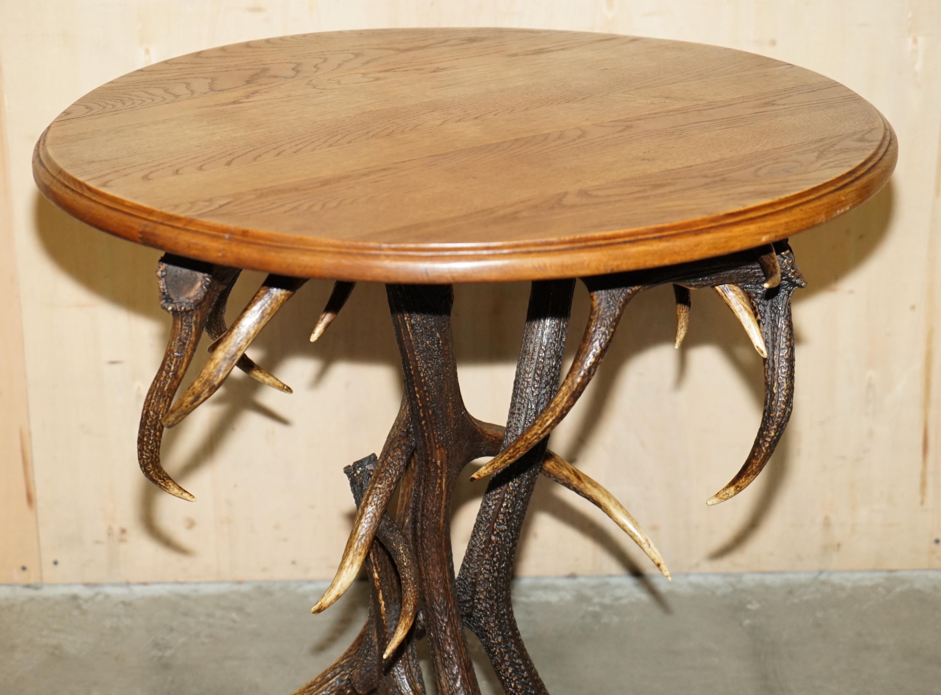 Royal House Antiques

Royal House Antiques is delighted to offer for sale this very rare original German late 19th century black forest antler supper cafe side table which is part of a suite 

Please note the delivery fee listed is just a guide, it