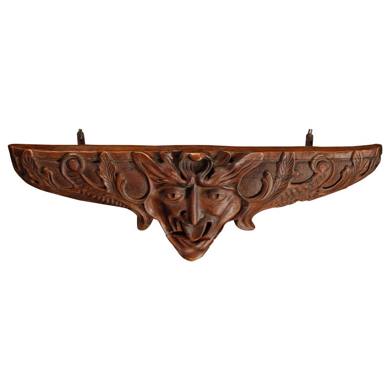 Antique German Black Forest Figural Hand Carved Wall Shelf, circa 1890 ...