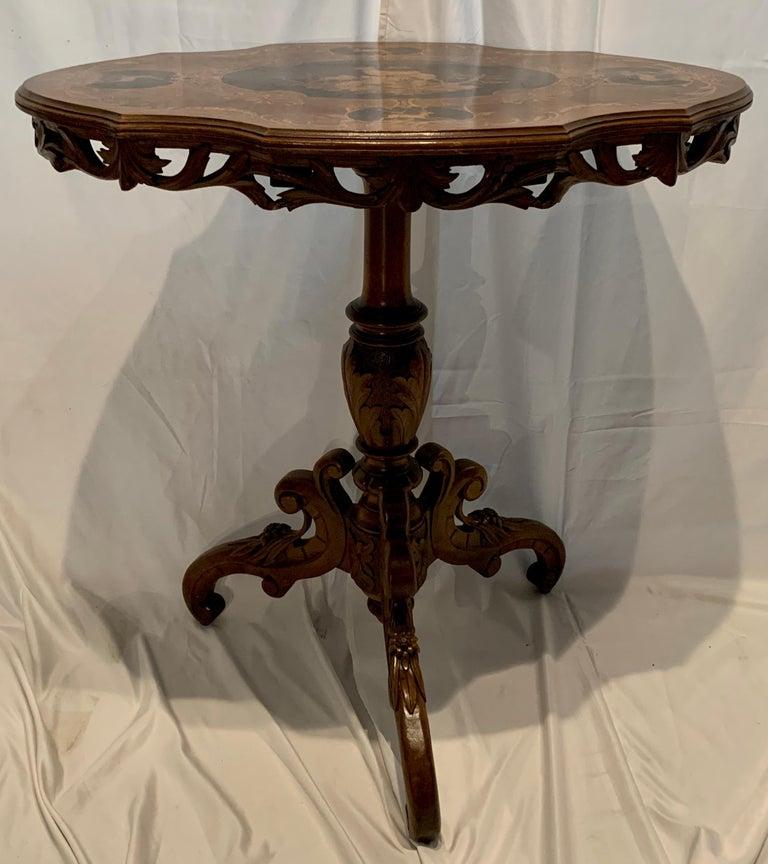 Antique German Black Forest Wood-Carved Hunt Table & 2 Chairs, circa 1880-1890 In Good Condition For Sale In New Orleans, LA