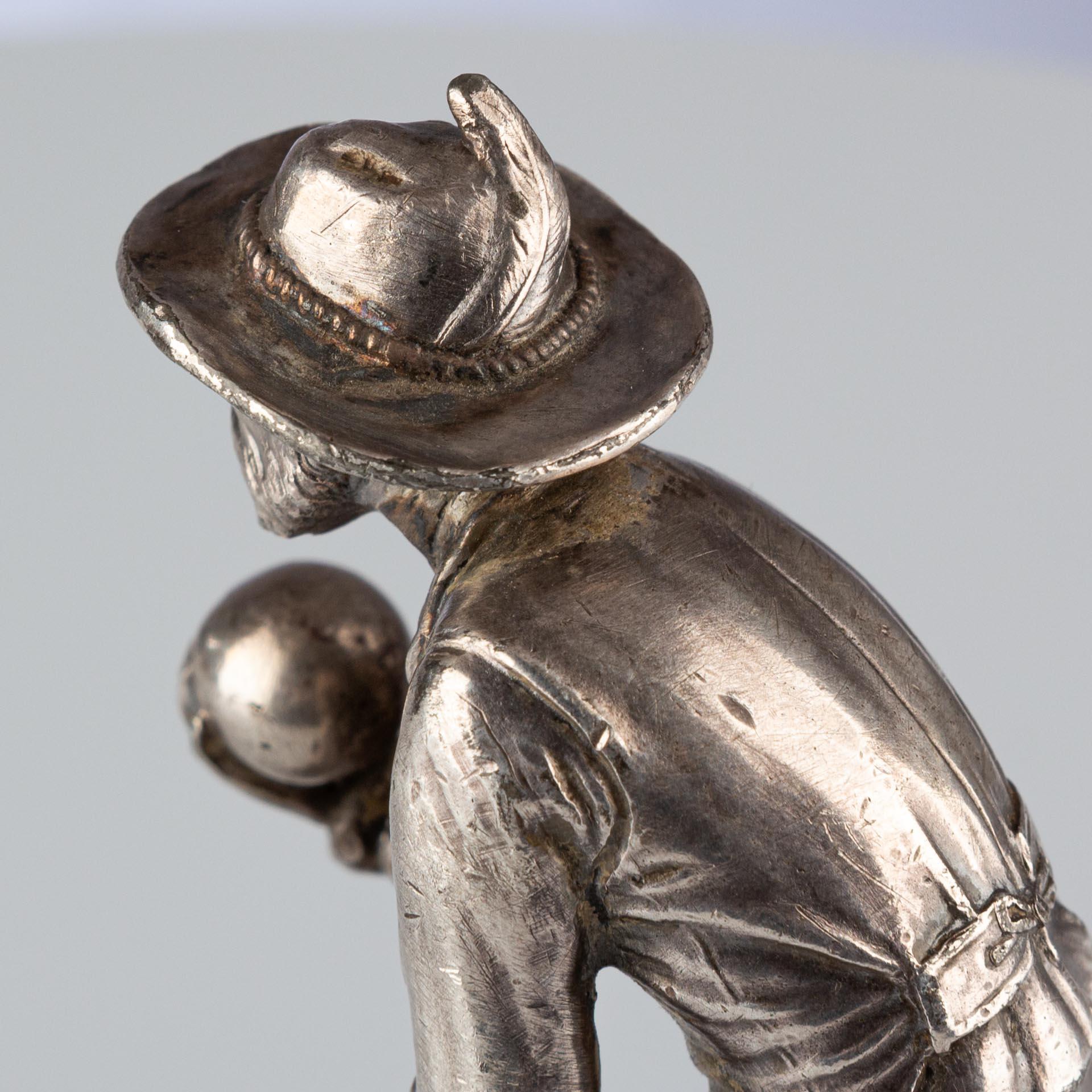 Ancienne figurine de bowling allemande Britannia en métal argenté par WMF, vers 1900 en vente 3