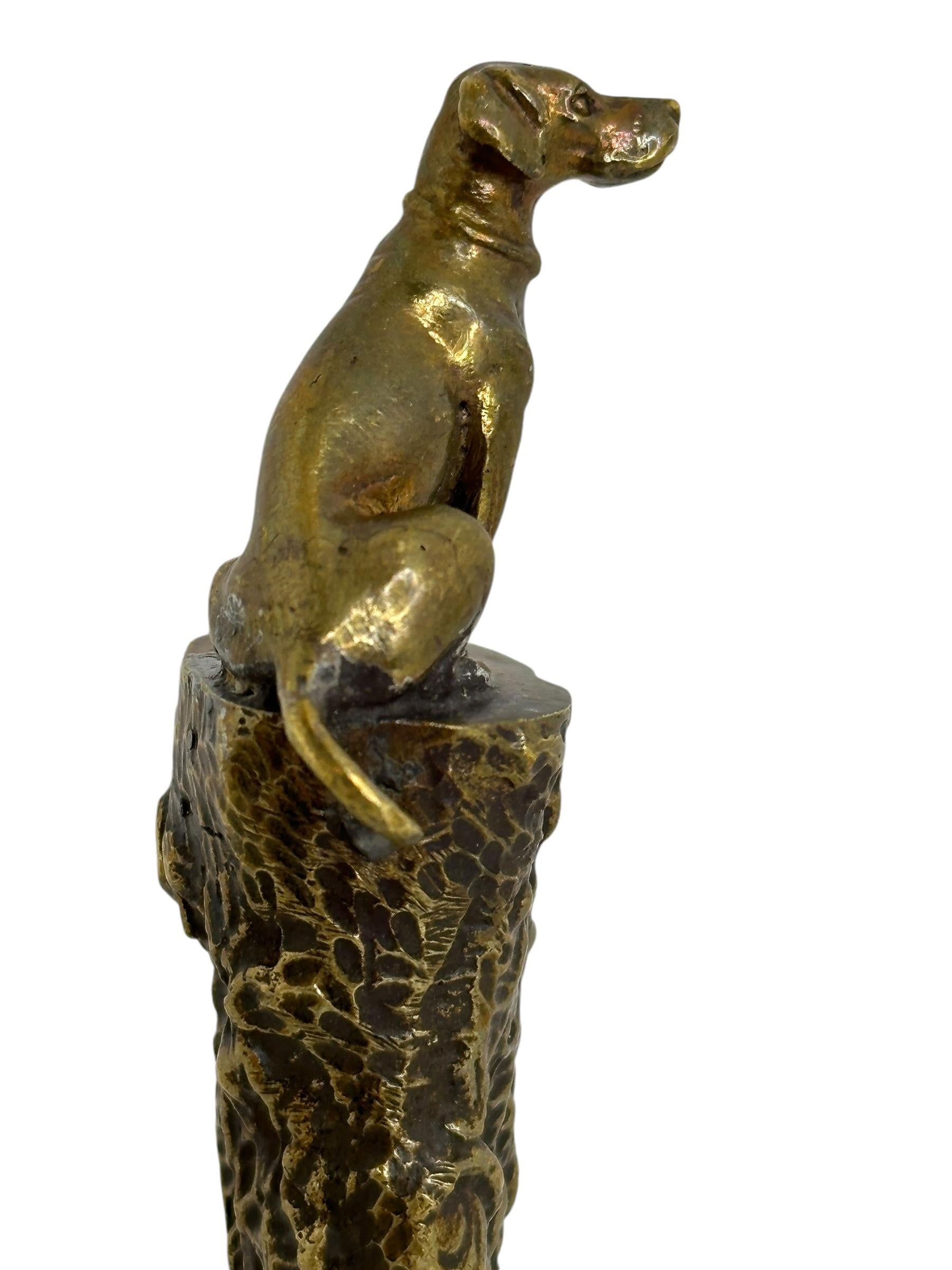 Antique German Bronze Cigar Cutter with Dog , 1900s 6