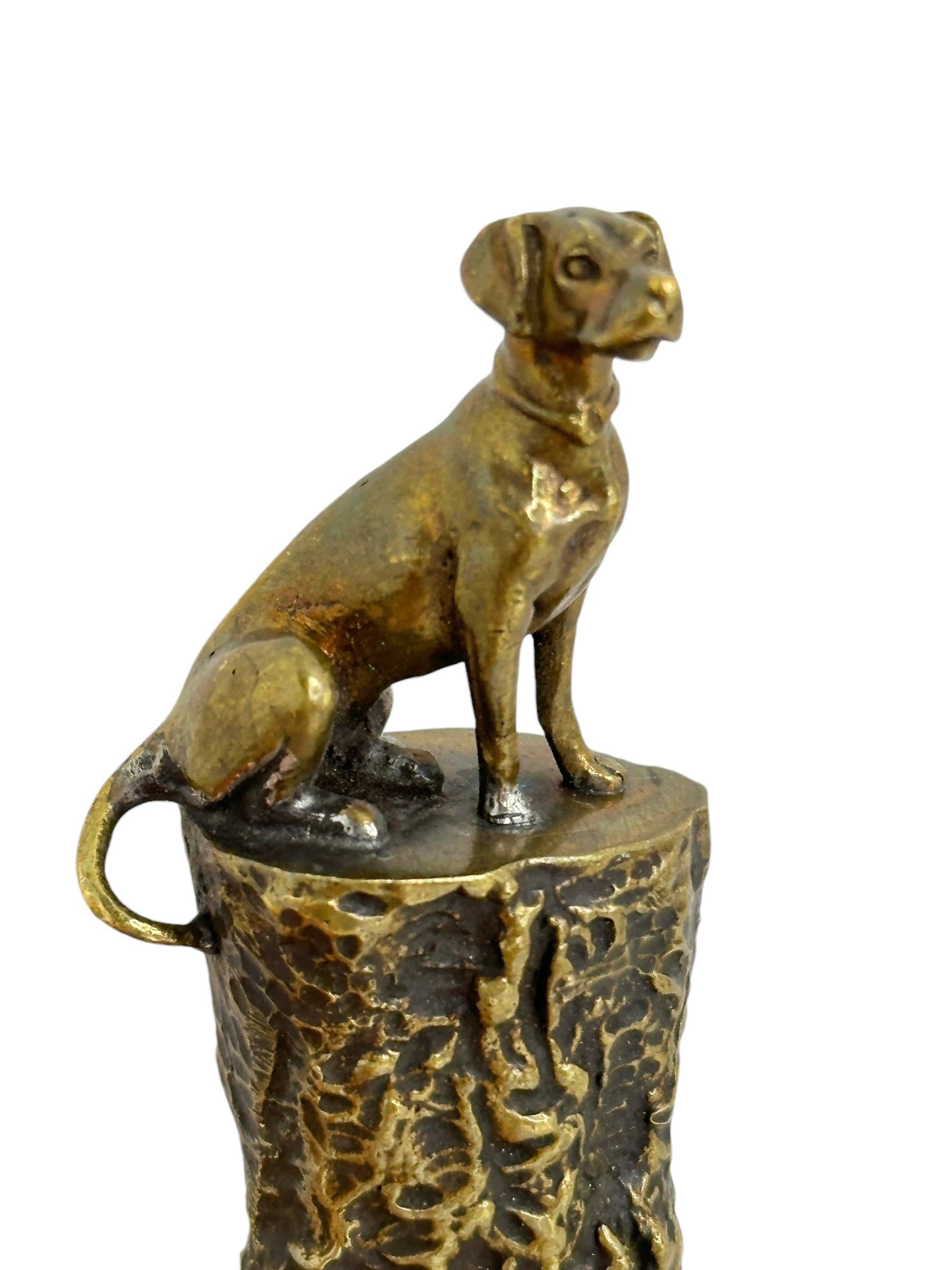 Antique German Bronze Cigar Cutter with Dog , 1900s 10
