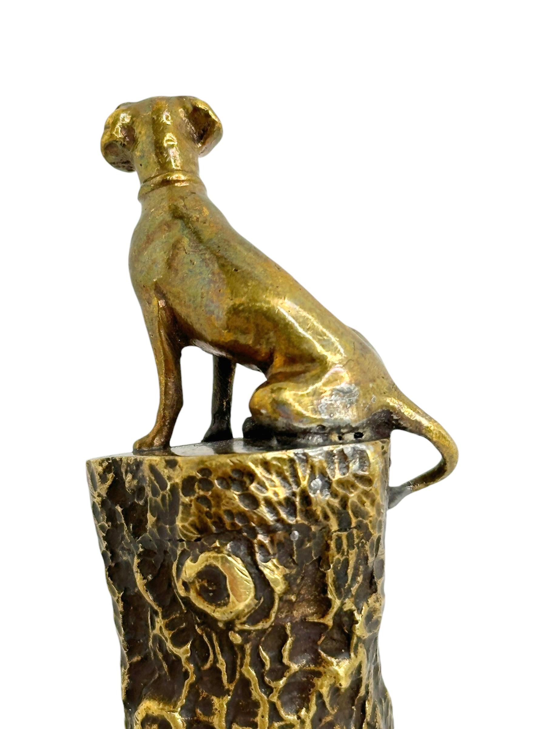 Antique German Bronze Cigar Cutter with Dog , 1900s 3