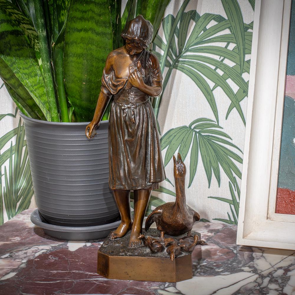Antique German Bronze Figure by Hermann Gladenbeck For Sale 8