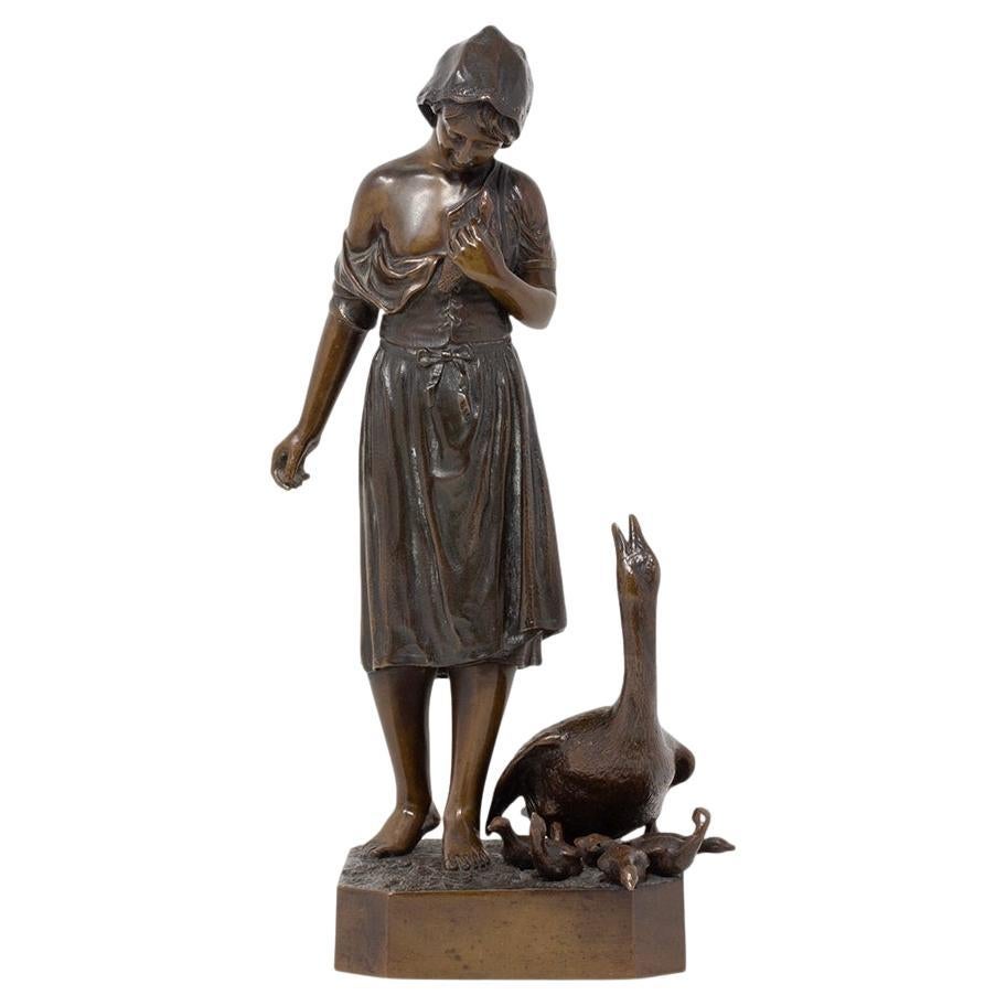 Antique German Bronze Figure by Hermann Gladenbeck For Sale