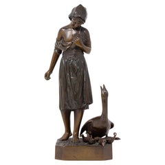 Antigua figura alemana de bronce de Hermann Gladenbeck