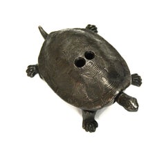 Antique German Bronze Large Turtle Figure Mechanical Cigar Cutter