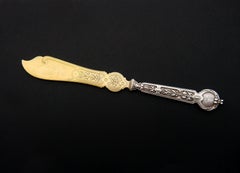 Antico coltello da burro tedesco di Paul A.E.L. von Kleist argento massiccio 835 / 71gr