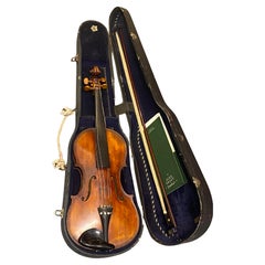 Antike deutsche Violine aus der Zeit um 1850 im Stil von Giovanni Maggini, repariert von J Devereux