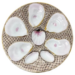 Antique German "Carl Tielsch Co." Netted Porcelain Oyster Plate, circa 1890