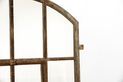 Antique German Cast Iron Factory Window, Industrial Arched Frame, circa 1900