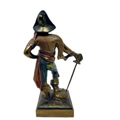 Antique German Cast Metal Pirate Figure Signed Paul Herzel (1876-1956).