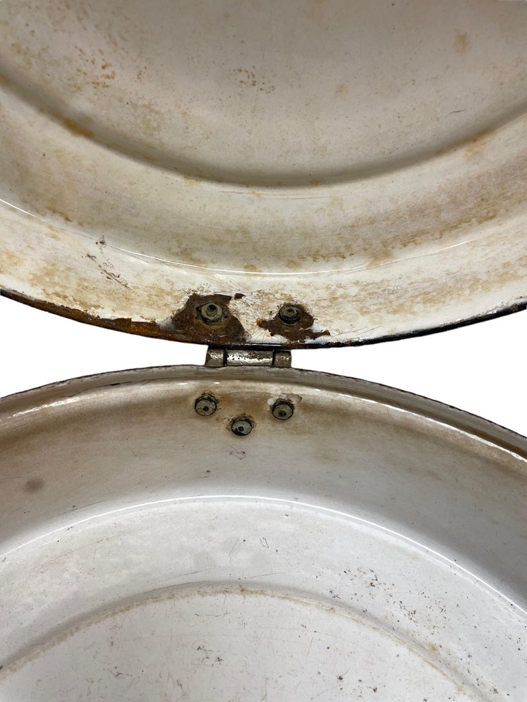 Antique German Chicken Wire Enamel Bread Box, Kitchen Utensil For Sale