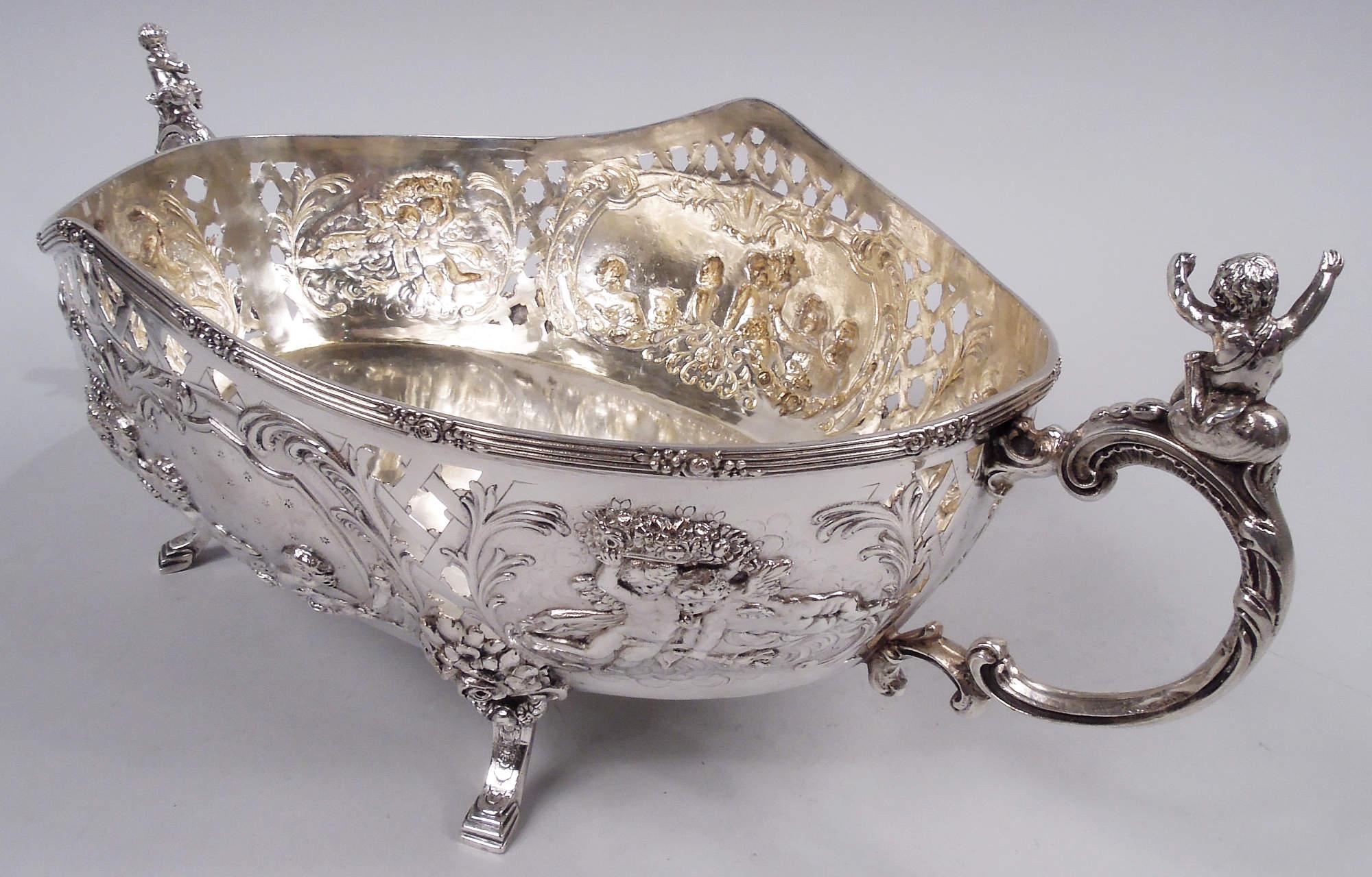 Neoclassical Revival Antique German Classical Silver Centerpiece Bowl C 1910 For Sale