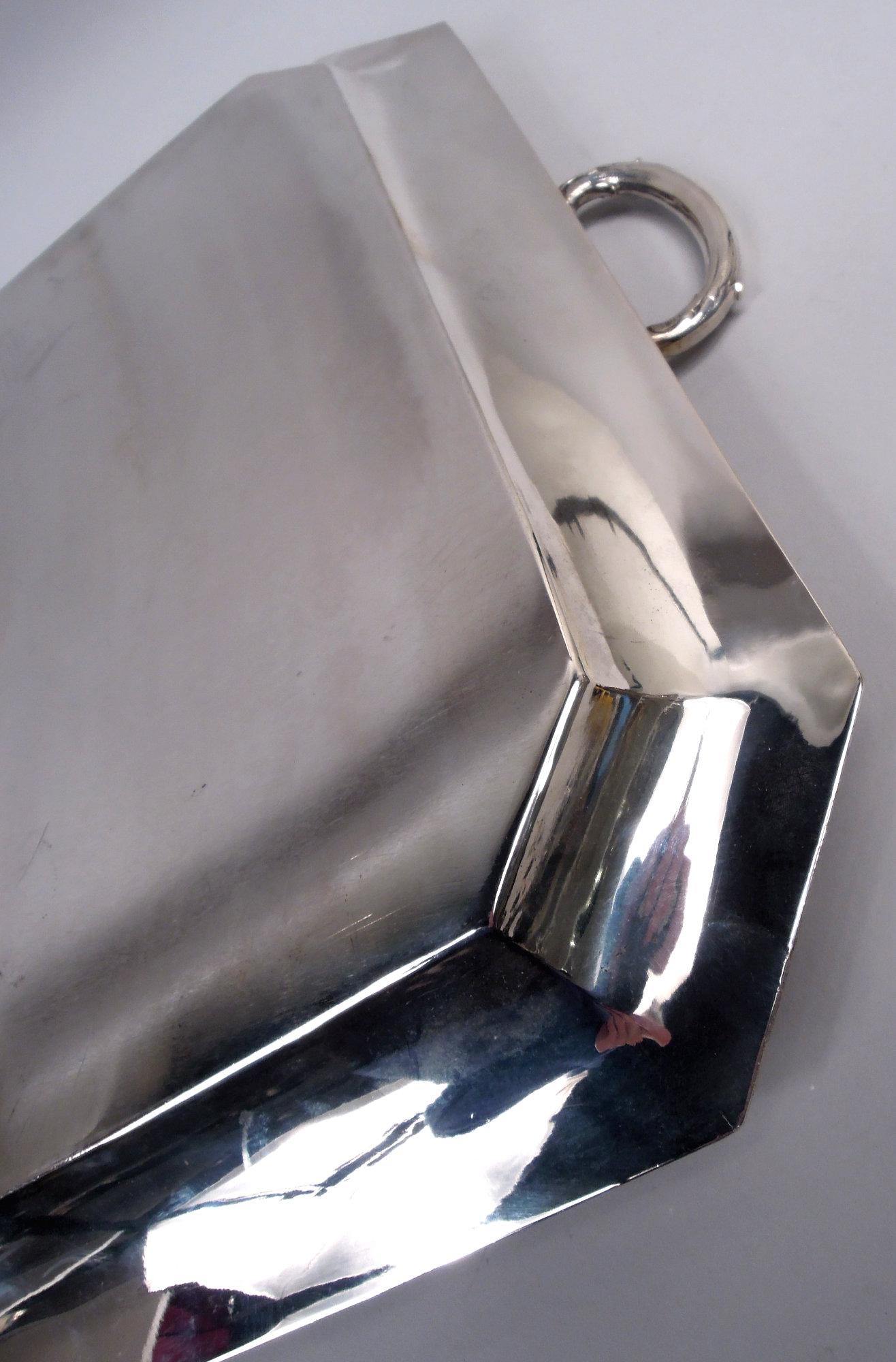 Ancien plateau à thé en argent classique allemand Bon état - En vente à New York, NY