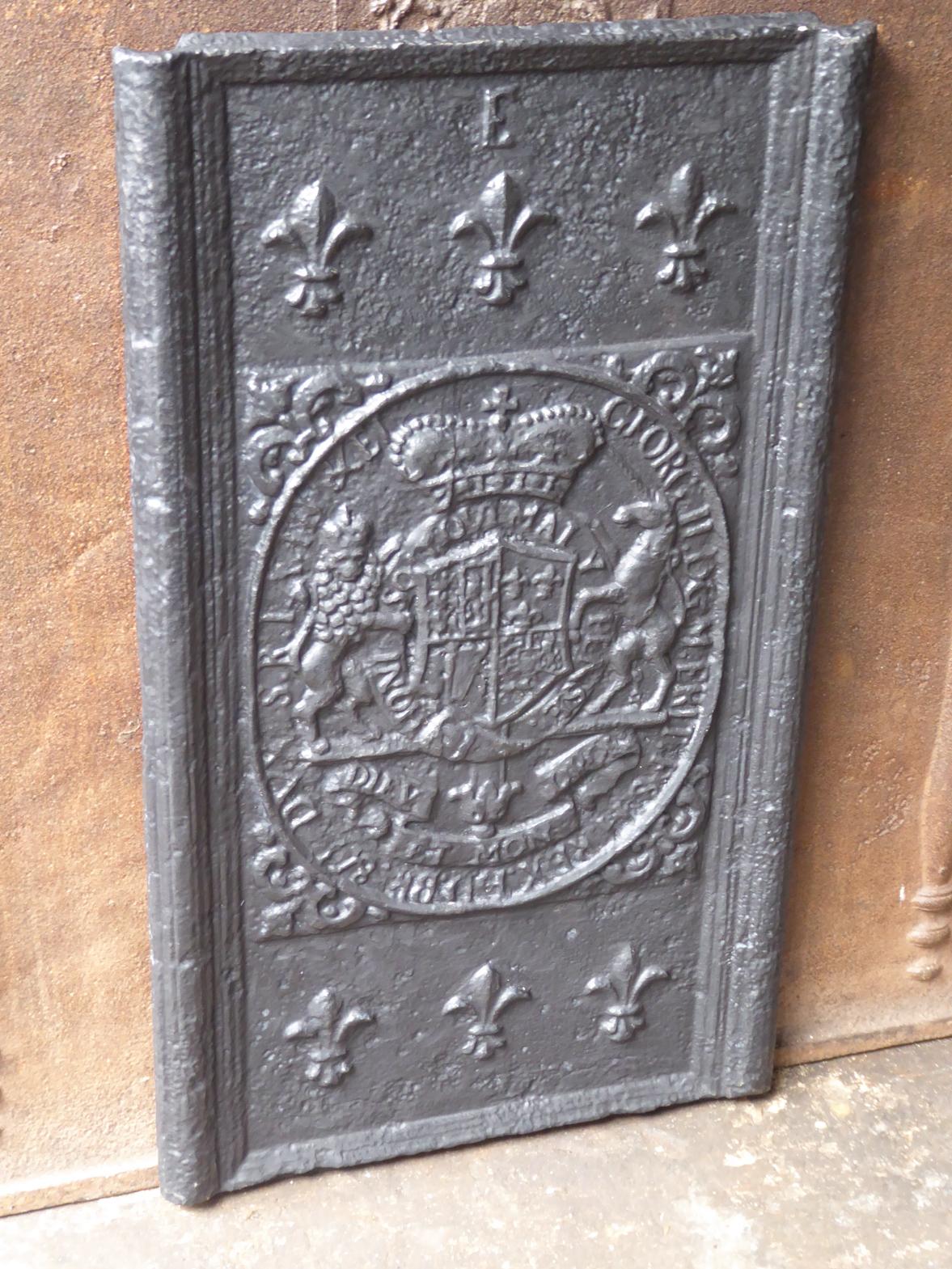 Moulage Plaque de cheminée allemande ancienne / crédence arrière, 17e-18e siècle en vente